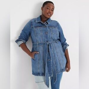 Lane Bryant Denim Belted Trucker Jacket 20